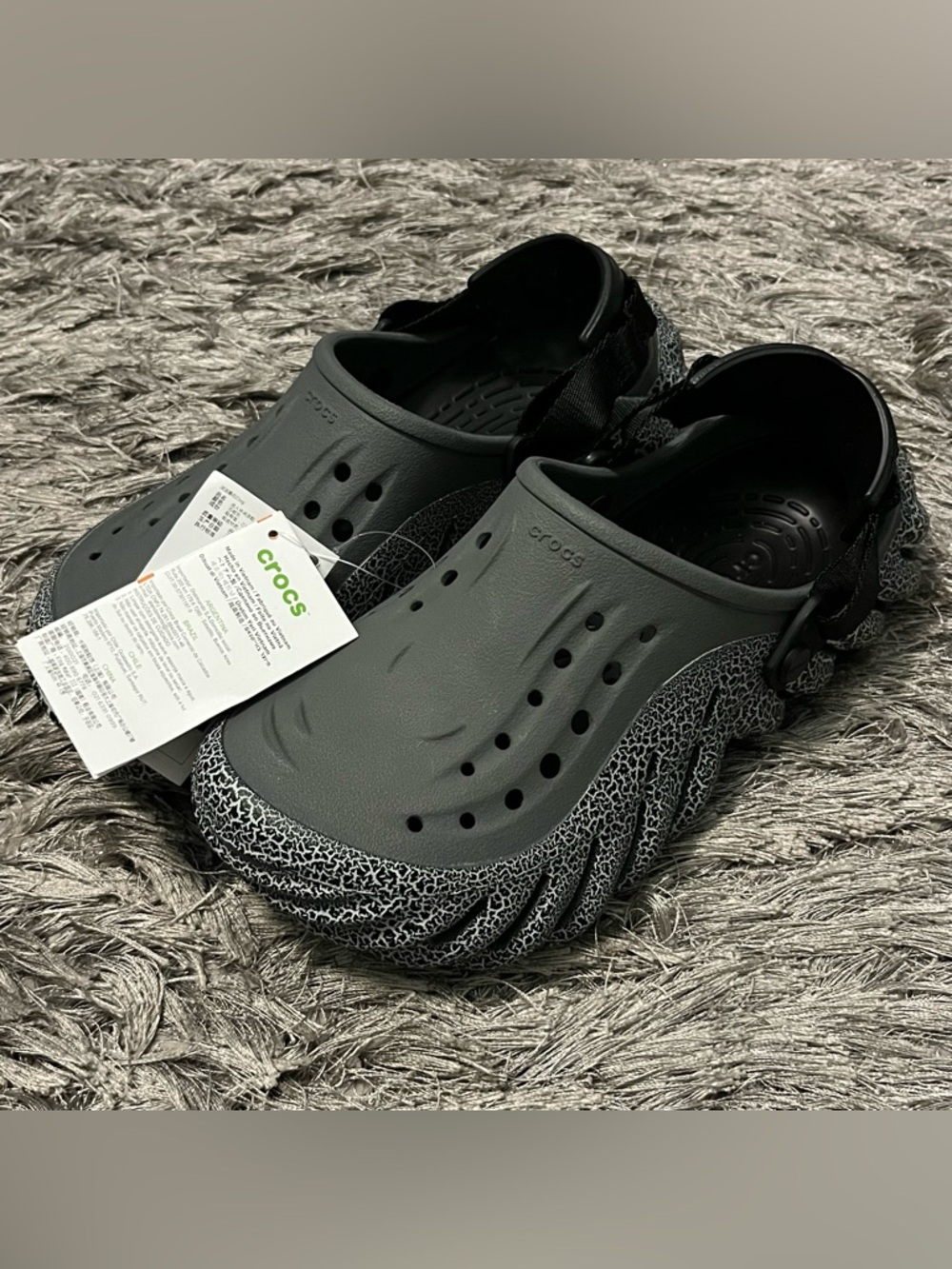 Crocs Echo Crackle Clog Slate Grey (211630-0DA) Unisex Shoe Size Men 7/ Women 9